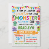 Little Monster 1st Birthday Kaart (Voorkant)