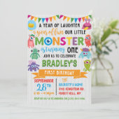 Little Monster 1st Birthday Kaart (Staand voorkant)