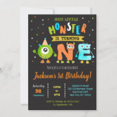 Little Monster 1st Birthday Party Invitations Boy Kaart (Voorkant)