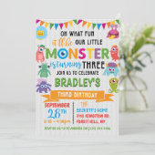 Little Monster 3rd Birthday Kaart (Staand voorkant)