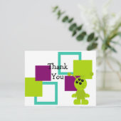 Little Monster Alien Creaters Bedankkaart (Staand voorkant)