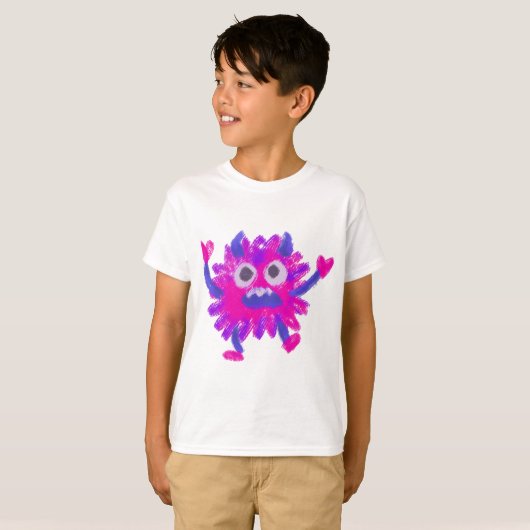 Little Monster Animal Drawing T-shirt (Voorkant volledig)