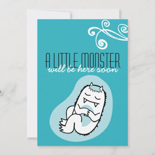 Little Monster Baby shower Invitation (jongen) Kaart (Voorkant)