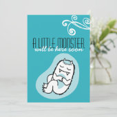 Little Monster Baby shower Invitation (jongen) Kaart (Staand voorkant)