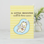 Little Monster Baby shower Invitation (jongen) Kaart (Staand voorkant)