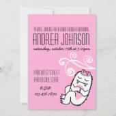 Little Monster Baby shower Invitation (meisje) Kaart (Achterkant)