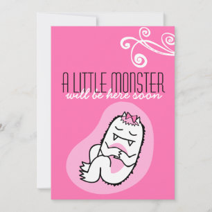 Little Monster Baby shower Invitation (meisje) Kaart