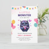 Little Monster Baby shower Kaart (Staand voorkant)