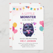 Little Monster Baby shower Kaart (Voorkant / Achterkant)