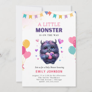 Little Monster Baby shower Kaart