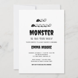 Little Monster Baby Shower Typografie Ontwerp Kaart