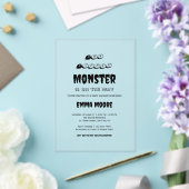 Little Monster Baby Shower Typography Design Acryl Uitnodigingen (Insitu (Huwelijk))