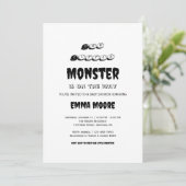 Little Monster Baby Shower Typography Design Kaart (Staand voorkant)
