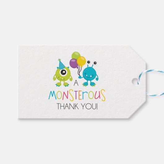 Little Monster Bedank Tag Cadeaulabel (Voorkant (Horizontaal))