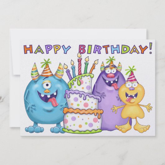 Little Monster Birthday Invitation Kaart (Voorkant)