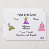 Little Monster Birthday Invitation Kaart (Achterkant)