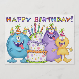 Little Monster Birthday Invitation Kaart