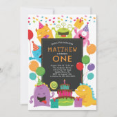 Little Monster Birthday Party Invitation Kaart (Voorkant)