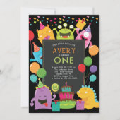 Little Monster Birthday Party Invitation Kaart (Voorkant)