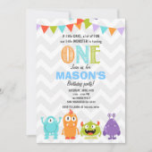 Little Monster Birthday Party Invitation Kaart (Voorkant)