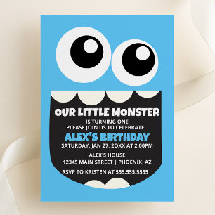 Little Monster Birthday Party Invitation Kaart
