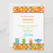 Little Monster Birthday Party Invitations Kaart (Voorkant)