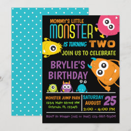 Little Monster Birthday Party Invite Kaart