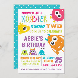 Little Monster Birthday Party Invite Kaart