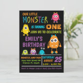 Little Monster Birthday Party Invite Kaart (Staand voorkant)