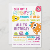 Little Monster Birthday Party Invite Kaart (Voorkant)