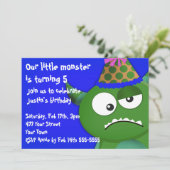 Little Monster Birthday Party Kaart (Staand voorkant)