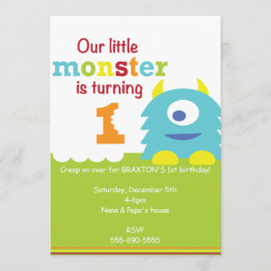Little Monster Birthday-uitnodiging Kaart