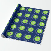 Little Monster Blue Green Cadeaupapier (Uitgerold)