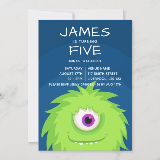 Little Monster Blue Kaart (Voorkant)