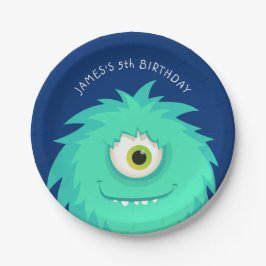Little Monster Blue Papieren Bordje