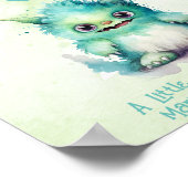 Little Monster Boy Baby shower Kaarten & Geschenke Poster (Hoek)