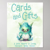 Little Monster Boy Baby shower Kaarten & Geschenke Poster (Voorkant)