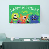 Little Monster Boy Birthday Party Cute Spandoek (Beurs)