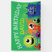 Little Monster Boy Birthday Party Cute Spandoek (Verticaal)