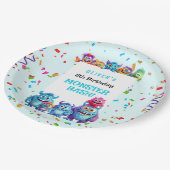 Little Monster Boy Verjaardagsfeestje Papier Borde Papieren Bordje (Gekanteld)