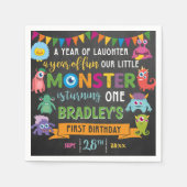 Little Monster Chalkboard 1st Birthday Party Servet (Voorkant)