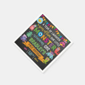 Little Monster Chalkboard 1st Birthday Party Servet (Hoek)