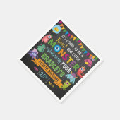 Little Monster Chalkboard 4e verjaardagsfeestje Servet (Hoek)