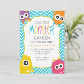 Little Monster eerste verjaardag Kaart (Staand voorkant)