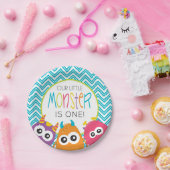 Little Monster First Birthday Party Borden Papieren Bordje (Feest)