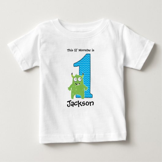 Little Monster First Birthday T shirt (Voorkant)