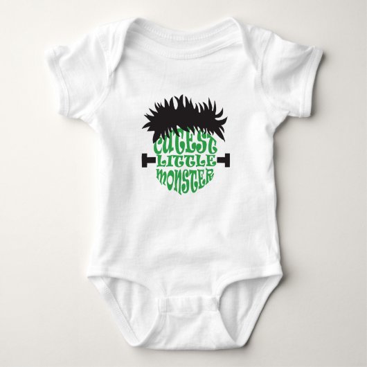 Little Monster Frankenstein Halloween Groen Zwart Romper (Voorkant)