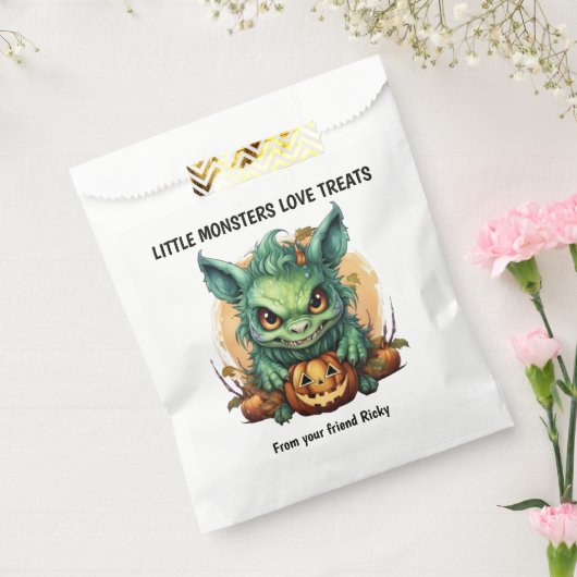 Little Monster Green Creature Halloween Bedankzakje (Gezegeld)