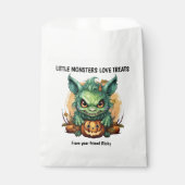 Little Monster Green Creature Halloween Bedankzakje (Voorkant)