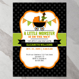 Little Monster Halloween Baby shower Invitation Kaart